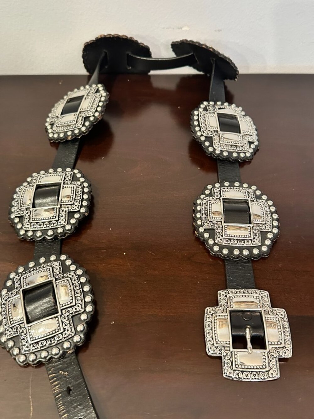 Roper Women's Size XL Western Black Concho Bling Cross Belt